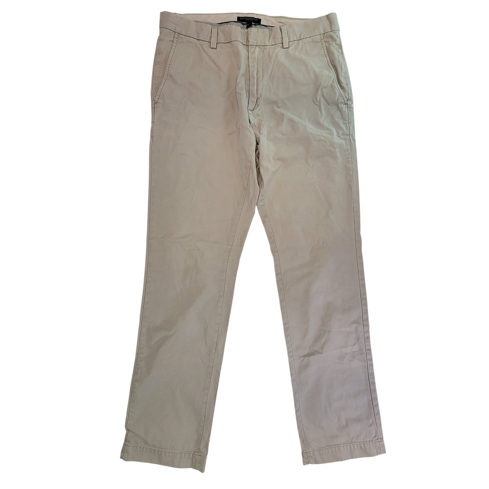 Banana Republic Aiden Chino Pants Mens 32x32 Khaki Straight Fit‎ Cotton